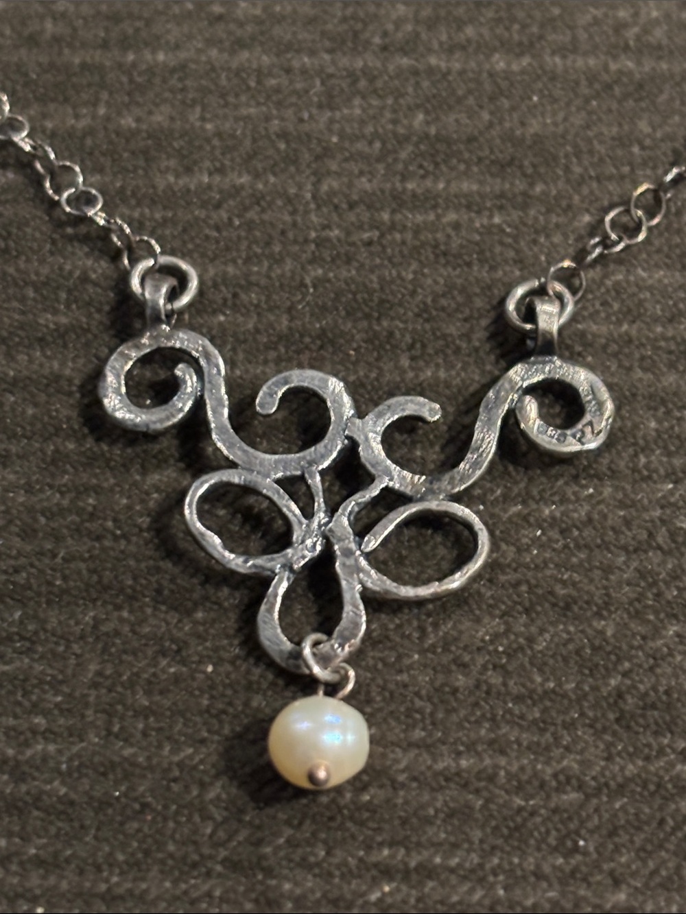 .925 Sterling Silver Vntg PZ Fine Jewelry PEARL Cable Link Chain NECKLACE